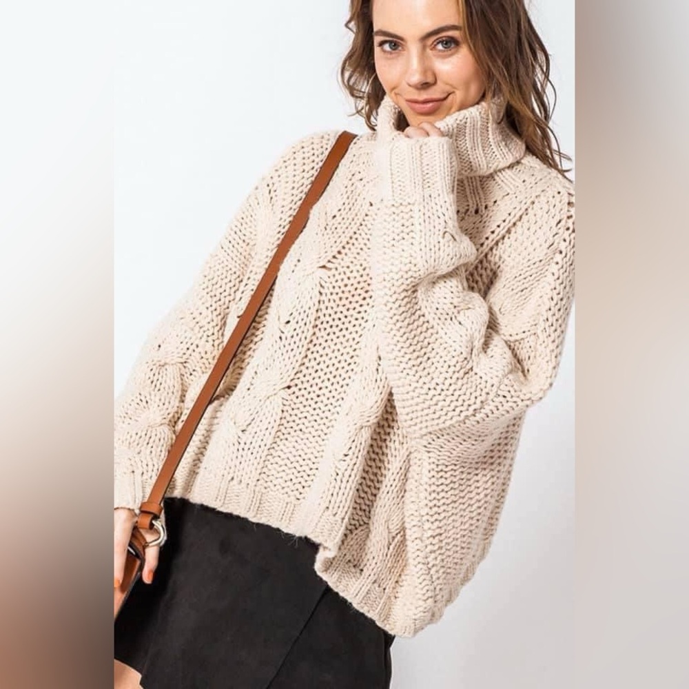 Chunky Cowl Neck Sweater